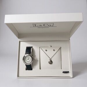 L & Co. Timepieces Elegant Watch & Jewelry Set